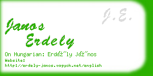 janos erdely business card